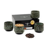 Pheniox Set de tasses à cappuccino Tibet Vert, 4 x 180 ml, grès, sans anse, passe au lave-vaisselle et au micro-ondes, boîte cadeau