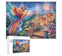 Phénix à Plumes précieuses dans l'espace Puzzle 500 Pièces pour Seniors Activité Cognitive Engagement Mental Cadeau pour Saison des Fêtes 500 PCS