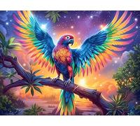 Phénix ailé 1000 Pièces Puzzle Créatif en Carton Anti-Déchirure Colorful Fantasy Faune Sauvage Difficulté Moyenne Activité Manuelle Loisir Créatif Cadeau Fête des Mères Premium 1000 PCS/75x50cm