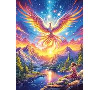 Phénix au-dessus d'un lac de montagne au coucher du soleil 500 Pièces Puzzle Adulte En Carton Rigide Sans Déformation Animal sauvage et animal de compagnie Cute Difficile Moyenne Décoration Murale Loi