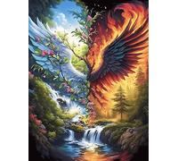 Phénix au-Dessus d'une Cascade Magique 300 Pieces Casse-tête Famille en Carton Haute Qualité Faune et Flore Difficulté Moyenne Activité Familiale Voyage Déplacement Cadeau Noël Pas Cher 300 PCS