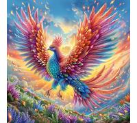 Phénix aux Ailes Arc-en-Ciel 100 Pieces Casse-tête Adolescent en Carton Rigide Anti-Déchirure Difficulté Moyenne Activité ÉduChative Passe-Temps Cadeau Anniversaire 28x28cm