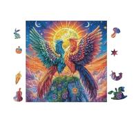 Phénix aux Ailes Arc-en-Ciel 100 Pieces Casse-tête Adulte en Voitureton Anti-Déchirure Difficile Moyenne Décoration Murale Jeu De Société Anti-Stress Loisir Créatif 28x28cm