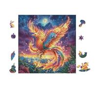 Phénix aux Ailes Arc-en-Ciel 100 Pieces Casse-tête Collectionneur en Carton Haute Densité Haute Difficulté Décoration Murale Cadeau Anniversaire Qualité Premium 28x28cm
