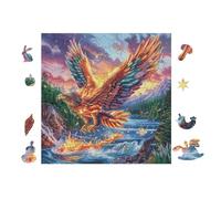 Phénix aux Ailes Arc-en-Ciel 100 Pièces Puzzle Adolescent en Carton sans Déformation Difficulté Moyenne Activité Éducative Cadeau Noël Pas Cher Petit Prix 28x28cm