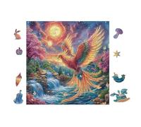 Phénix aux Ailes Arc-en-Ciel 100 Pièces Puzzle Adolescent en Voitureton Rigide Difficulté Moyenne Activité ÉduChative Voyage Déplacement Cadeau Anniversaire Petit Prix 28x28cm