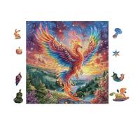 Phénix aux Ailes Arc-en-Ciel 100 Pièces Puzzle Adolescent en Voitureton Rigide Difficulté Moyenne Activité ÉduChative Voyage Déplacement Cadeau Anniversaire Petit Prix 28x28cm