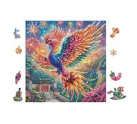 Phénix aux Ailes Arc-en-Ciel 100 Pièces Puzzle Adulte en Carton Haute Densité Anti-Déchirure Difficile Haute Difficulté Anti-Stress Idée Cadeau Anniversaire Premium 28x28cm
