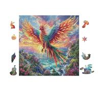 Phénix aux Ailes Arc-en-Ciel 100 Pièces Puzzle Amateur d'art en Carton Anti-Déchirure Difficile Niveau Expert Décoration Murale Salon Idée Cadeau Saint Valentin 28x28cm