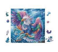 Phénix aux Ailes Arc-en-Ciel 100 Pièces Puzzle Amateur d'art en Carton Anti-Déchirure Difficile Niveau Expert Décoration Murale Salon Idée Cadeau Saint Valentin 28x28cm