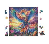 Phénix aux Ailes Arc-en-Ciel 100 Pièces Puzzle Créatif en Carton Épais sans Déformation Difficulté Moyenne Activité Manuelle Loisir Créatif Cadeau Anniversaire 28x28cm