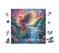 Phénix aux Ailes Arc-en-Ciel 100 Pièces Puzzle Débutant en Carton Haute Densité Facile Apprentissage Anti-Stress Passe-Temps Cadeau Fête des Mères Haute Qualité 28x28cm