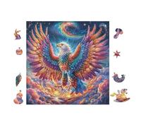 Phénix aux Ailes enflammées 100 Pièces Puzzle Débutant en Carton sans Déformation Facile Apprentissage Anti-Stress Passe-Temps Idée Cadeau Saint Valentin Premium 28x28cm