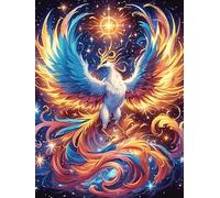 Phénix aux Plumes Arc-en-Ciel 1000 Pieces Casse-tête Adulte en Carton Rigide sans Déformation Animal Sauvage et Plante Difficile Moyenne Décoration Murale Idée Cadeau Anniversaire Premium 1000 PCS