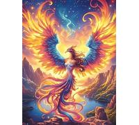 Phénix aux Plumes Arc-en-Ciel 300 Pieces Casse-tête Amateur d'art en Carton Haute Densité Faune et Flore Difficile Niveau Expert Décoration Murale Cadeau Fête des Pères Premium 300 PCS