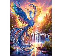 Phénix avec des Plumes Arc-en-Ciel Over A Waterfall 300 Pièces Puzzle Amateur d'art en Carton Anti-Déchirure Faune Sauvage et Animaux de Compagnie Difficile Niveau Expert Décoration Murale Salon Idée