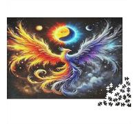 Phénix Coloré Puzzle 1000 Pièces Jeu de Puzzle 1000 Pièces Papier Adultes Univers Yin Yang Relaxation Décor Cadeau 52x38cm/1000pcs