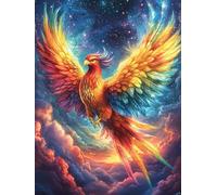 Phénix dans des flammes colorées 1000 Pieces Casse-tête Personne Âgée En Carton Épais Haute Densité Conte de fées mignon d'accompagnement Facile Débutant Thérapie Occupationnelle Anti-Stress Petit Pri