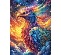 Phénix dans des flammes colorées 1000 Pièces Puzzle Personne Âgée En Carton Anti-Déchirure Conte de fées mignon d'accompagnement Facile Débutant Anti-Stress Thérapie Occupationnelle Cadeau Anniversair