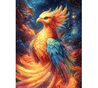 Phénix dans des flammes colorées 500 Pieces Casse-tête Personne Âgée En Carton Épais Haute Densité Animal de conte de fées d'accompagnement Facile Débutant Thérapie Occupationnelle Anti-Stress Petit P