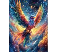 Phénix dans Les Flammes 1000 Pieces Casse-tête Adulte en Carton Rigide sans Déformation Animal Conte de fées Fantastique Jeu De Société Famille Très Difficile Cadeau Noël Qualité Premium Pas Ch