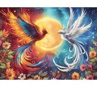 Phénix doré Ciel étoilé au Clair de Lune 1000 Pieces Casse-tête Collectionneur en Carton sans Déformation Faune Sauvage Très Difficile Motif Complexe Décoration Murale Cadeau Noël Premium 1000 PC