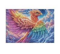 Phénix doré Flamboyant Ciel étoilé 300 Pieces Casse-tête Adulte en Carton Haute Densité Difficile Motif Complexe Décoration Murale Anti-Stress Idée Cadeau Anniversaire 300 PCS/40x28cm