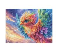 Phénix enflammé 500 Pièces Puzzle Créatif en Carton Rigide sans Déformation Ciel étoilé, Lueur et nébuleuse Difficulté Moyenne Activité Manuelle Loisir Créatif Cadeau Créatif Anniversaire 500 PCS