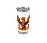Phénix flammes mythiques en forme d'oiseau Gobelet isotherme en acier inoxydable double paroi