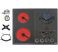 Phénix PE-603ET Combi Cuisinière à Gaz Vitrocéramique 4 Zones Plaque Cuisson