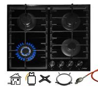 Phénix PG-603T Plaque De Cuisson À Gaz En Verre 4 Brûleurs Avec Accessoire WOK