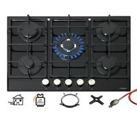 Phénix PG-701T Montage Cuisinière à Gaz Plaque Cuisson 70 CM 5 Plaques Verre