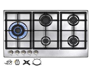 Phénix PS-901LT Cuisinière à Gaz 5 Flame Inox Propane / Gaz Naturel,
