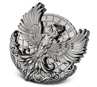 Phénix Roulette Dés Spinner, 7-en-1 Métallique Spinner de Dés DND, Gyroscope du Bout des Doigts, Cadeaux D&D avec Sacs Cadeaux Logo Dragon, Jeu de Rôle, Accessoires de Jeu de Société, Argent Foncé