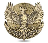 Phénix Roulette Dés Spinner, 7-en-1 Métallique Spinner de Dés DND, Phénix Gyroscope du Bout des Doigts, Cadeaux D&D avec Sacs Cadeaux Logo Dragon, Jeu de Rôle, Accessoires de Jeu de Société, Bronze