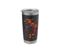 phénix steampunk, renaît de ses cendres, du feu et des Gobelet isotherme en acier inoxydable double paroi