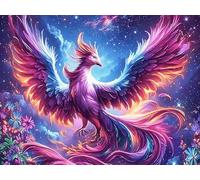 Phénix Violet Ciel étoilé 1000 Pieces Casse-tête Expert Confirmé en Carton Épais Rigide Créatures cosmiques Magiques Très Difficile Niveau Expert Motif Complexe Cadeau Anniversaire Premium 1000 P