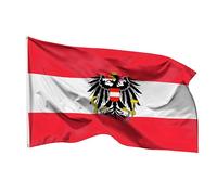 PHENO FLAGS Drapeau Autriche 90x150cm - autrichien - résistant aux intempéries, avec œillets en laiton, 100% polyester, coutures doubles robustes et couleurs éclatantes