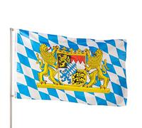 PHENO FLAGS Drapeau Bavière 90x150cm - bavarois - qualité premium - extrêmement résistant aux intempéries, avec œillets en laiton, 100% polyester, coutures doubles robustes et couleurs éclatantes