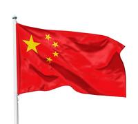 PHENO FLAGS Drapeau Chine 90x150cm - chinois - résistant aux intempéries, avec œillets en laiton, 100% polyester, coutures doubles robustes et couleurs éclatantes - pour les passionnés de drapeaux