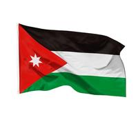 PHENO FLAGS Drapeau de la Jordanie 90 x 150 cm - Drapeau national résistant aux intempéries en polyester avec double couture et œillets métalliques