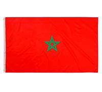 PHENO FLAGS Drapeau du Maroc - marocain 90x150 cm - Drapeau national résistant aux intempéries pour fixation sur mât - 100% polyester