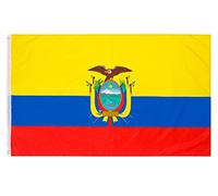 PHENO FLAGS Drapeau Équateur 90x150cm - équatorien - résistant aux intempéries, avec œillets en laiton, 100% polyester, coutures doubles robustes et couleurs éclatantes
