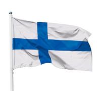 PHENO FLAGS Drapeau Finlande 90x150cm - finlandais - résistant aux intempéries, avec œillets en laiton, 100% polyester, coutures doubles robustes et couleurs éclatantes