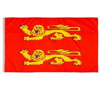 PHENO FLAGS Drapeau Normandie 90x150cm - normand - résistant aux intempéries, avec œillets en laiton, 100% polyester, coutures doubles robustes et couleurs éclatantes - pour les passionnés de drapeaux