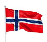 PHENO FLAGS Drapeau Norvège 90x150cm - norvégien - résistant aux intempéries, avec œillets en laiton, 100% polyester, coutures doubles robustes et couleurs éclatantes - pour les passionnés de drapeaux