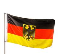 PHENO FLAGS Drapeau Premium Allemagne avec aigle 90x150 cm - extrêmement résistant aux intempéries - œillets en métal et technique de scellage spéciale - ourlet double - couleurs éclatantes et vives