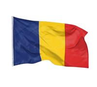 PHENO FLAGS Drapeau Roumanie 90x150cm - roumain - résistant aux intempéries, avec œillets en laiton, 100% polyester, coutures doubles robustes et couleurs éclatantes - pour les passionnés de drapeaux