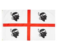 PHENO FLAGS Drapeau Sardaigne 90x150cm - sarde - résistant aux intempéries, avec œillets en laiton, 100% polyester, coutures doubles robustes et couleurs éclatantes - pour les passionnés de drapeaux