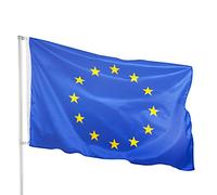 PHENO FLAGS Drapeau Union européenne 90x150cm - européen - qualité premium - extrêmement résistant aux intempéries, œillets en laiton, 100% polyester, coutures doubles robustes & couleurs éclatantes